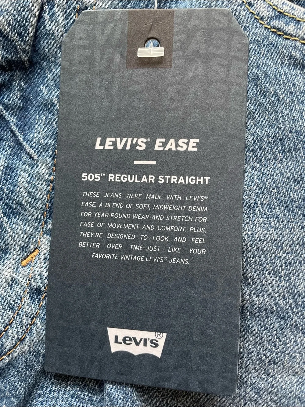 Levi's Men's 505 Regular Stretch Light Blue Jeans 36x32 NWT
